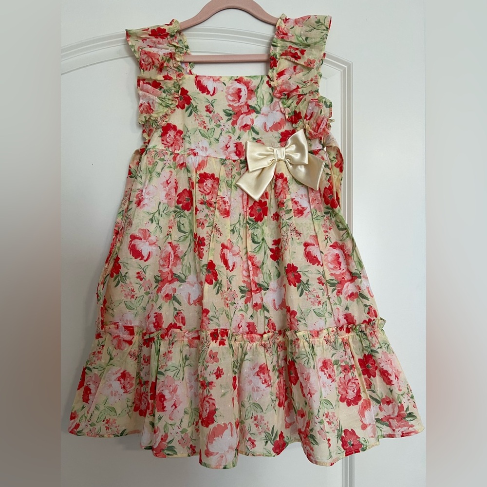 Bonnie Jean Floral Dress 100% Cotton